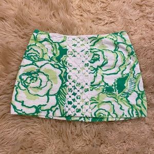 Lily Pulitzer Green Flower Skirt Women’s 6